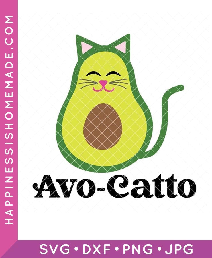 Avogato Avocado Cat Gift T-Shirt Design in SVG Cutting Printable