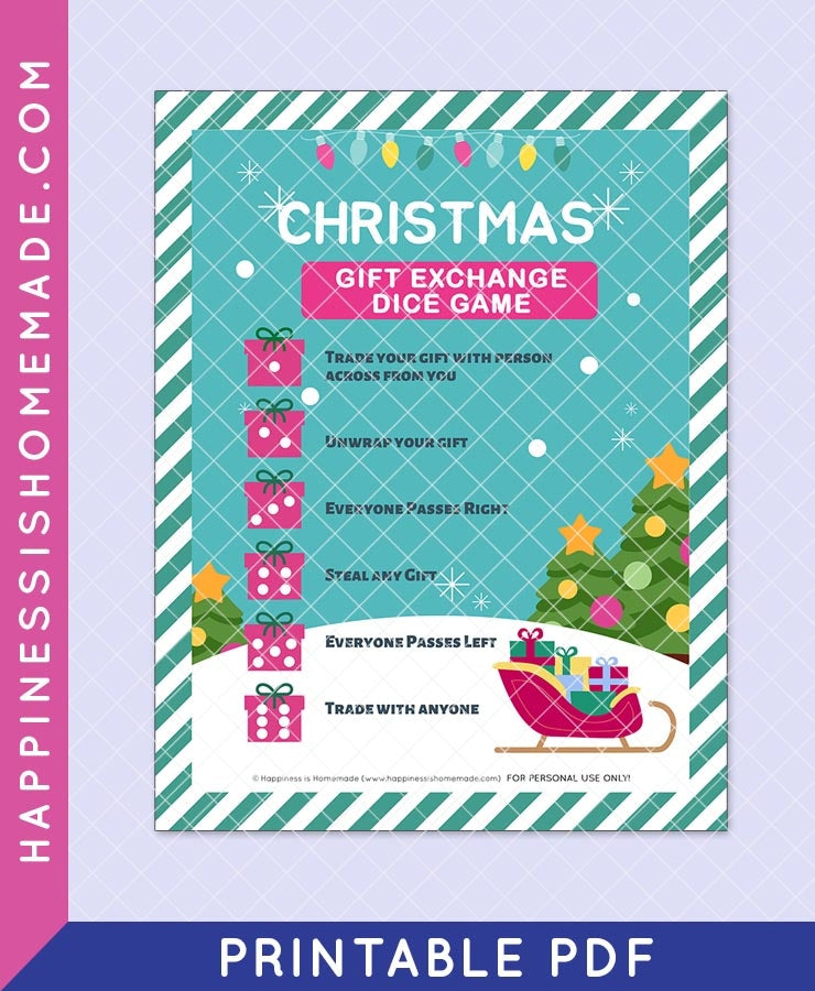 Christmas Gift Exchange Dice Game