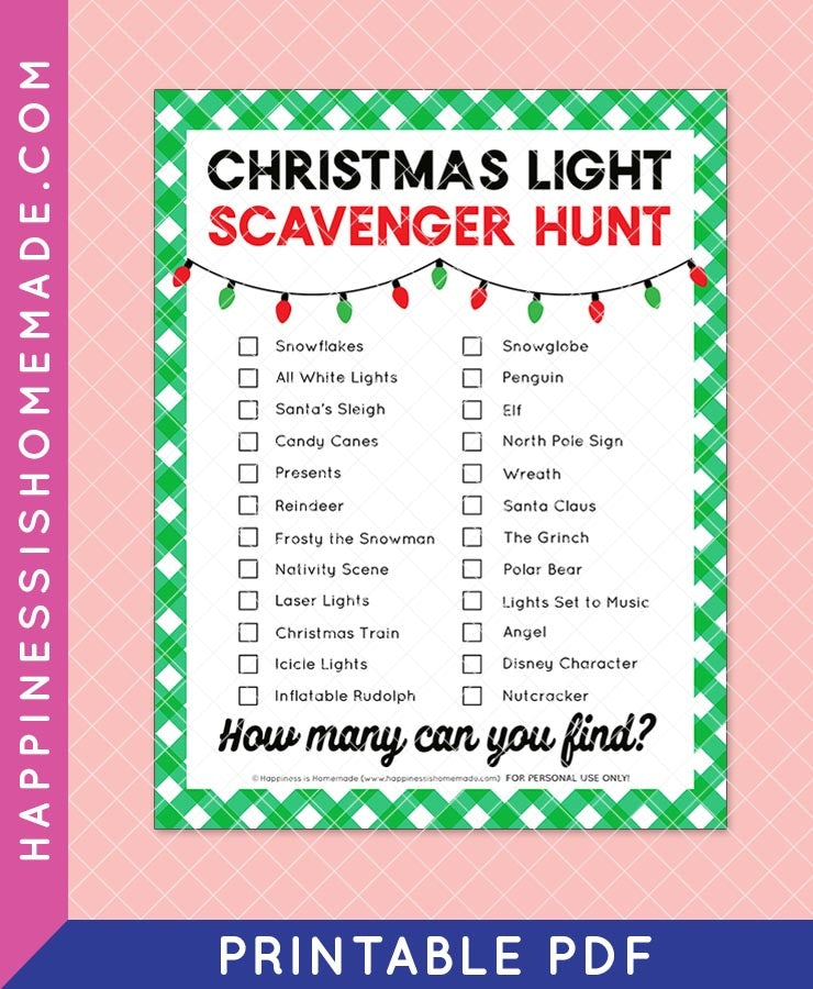 Christmas Light Scavenger Hunt Happiness is Homemade