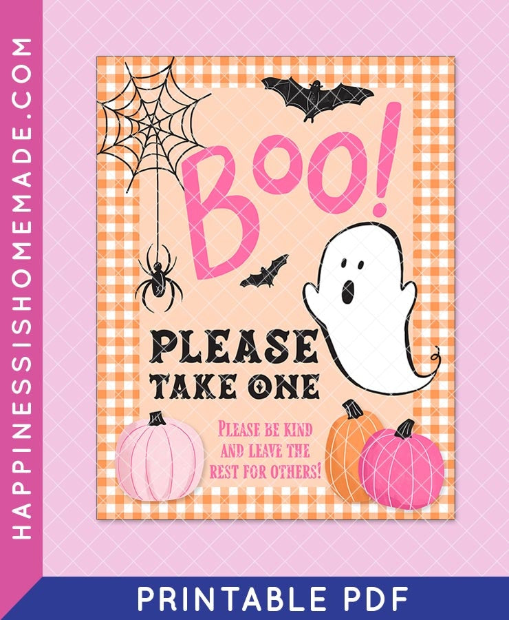 Halloween Please Take One Sign – Happiness is Homemade