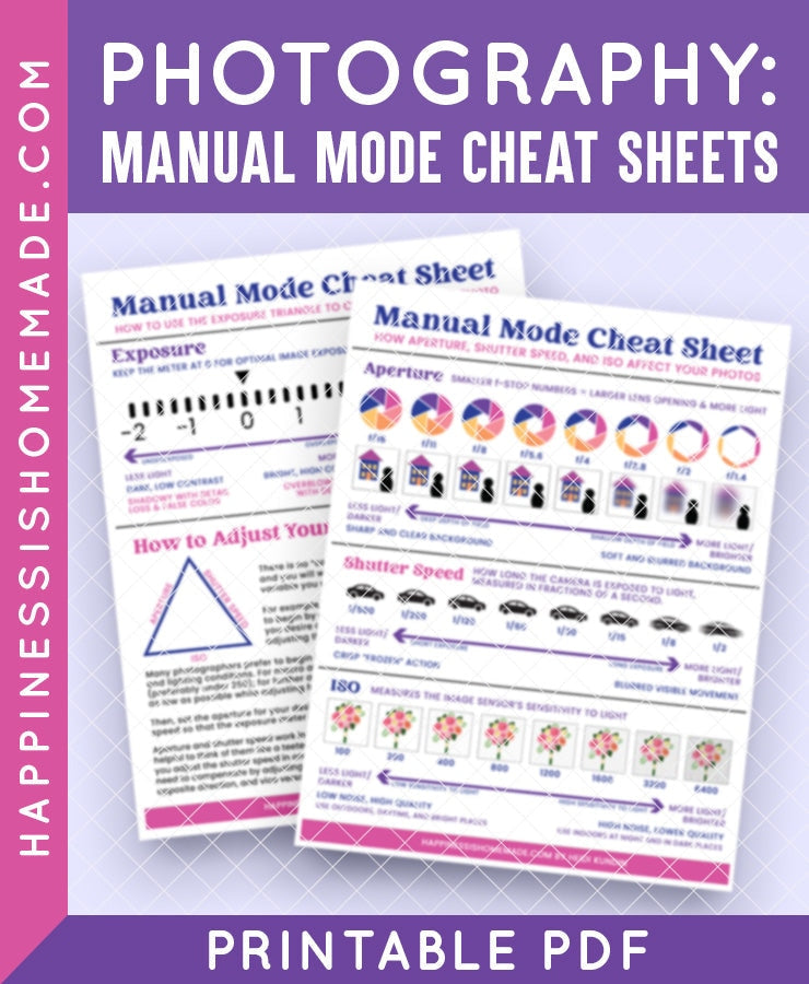 Manual Mode Photography Cheat Sheets