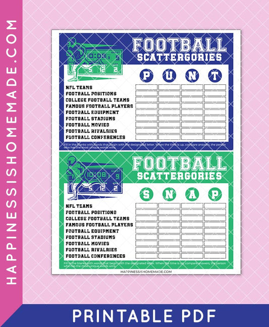 Football Scattergories