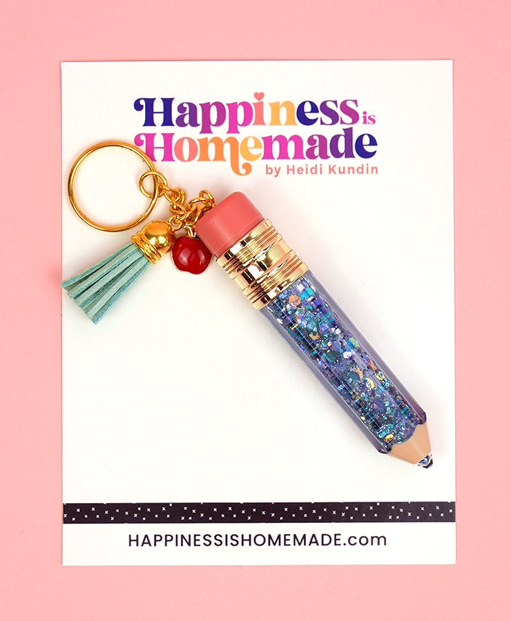 Glitter Pencil Keychain - Blue