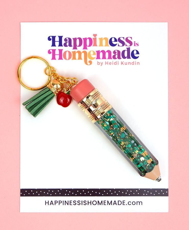 Glitter Pencil Keychain - Green