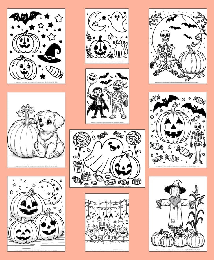 Halloween Coloring Pages Collection – Happiness is Homemade