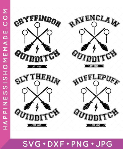 Hogwart's House Quidditch SVG Set