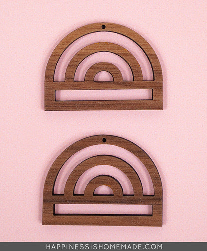 Wood Jewelry Findings: Rainbow Earrings