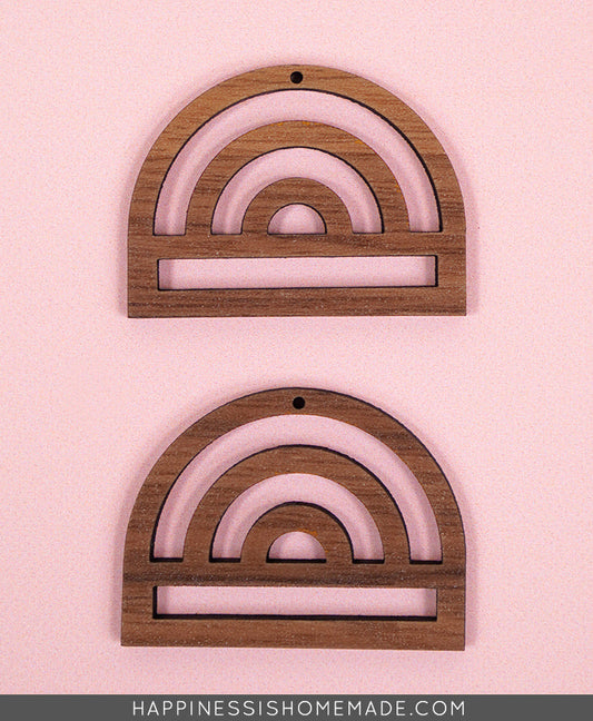 Wood Jewelry Findings: Rainbow Earrings