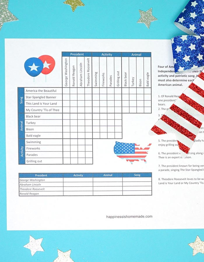 4th of July Sudoku and Logic Puzzle