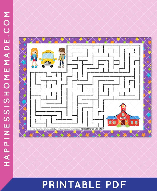 Homework Maze Back-to-School Maze – Happiness is Homemade