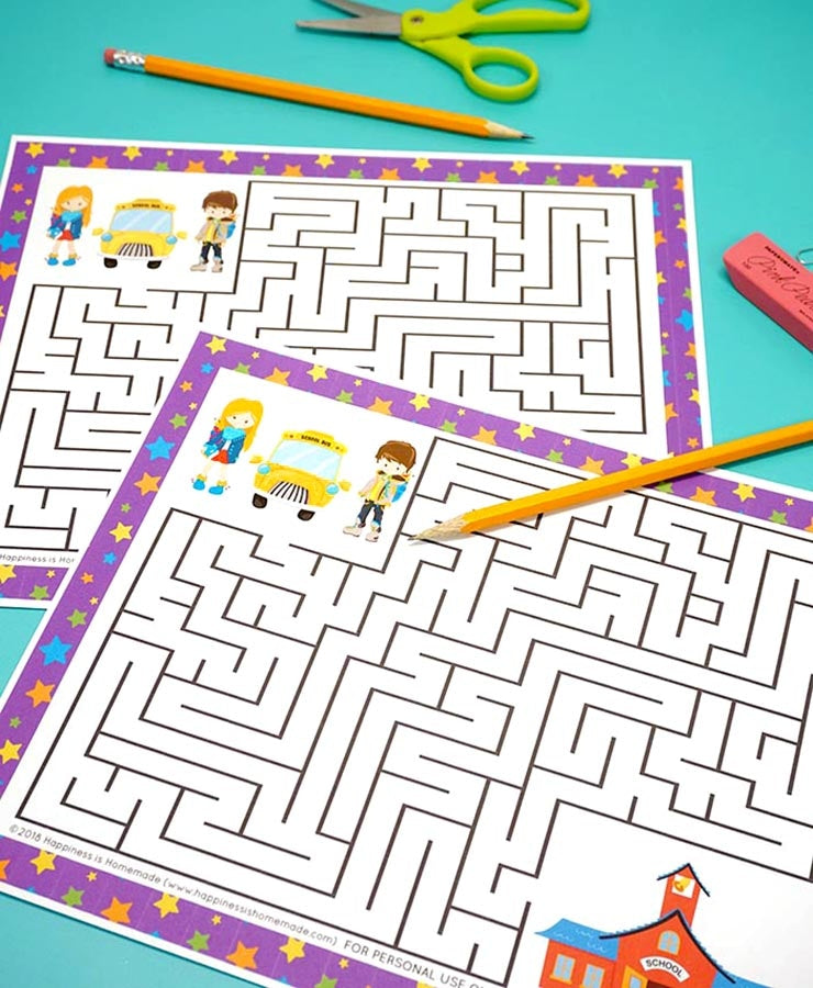 Homework Maze Back-to-School Maze – Happiness is Homemade