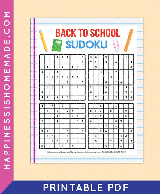 Back-to-School Sudoku