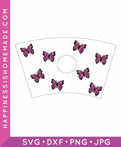 Butterfly Tumbler Wrap SVG