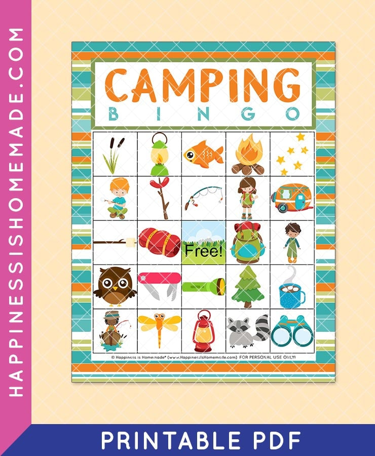 Camping Bingo – Happiness is Homemade