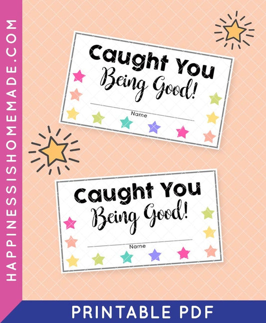 "Caught You Being Good" Punch Cards