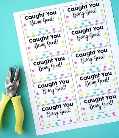 Caught You Being Good Punch Cards Printable
