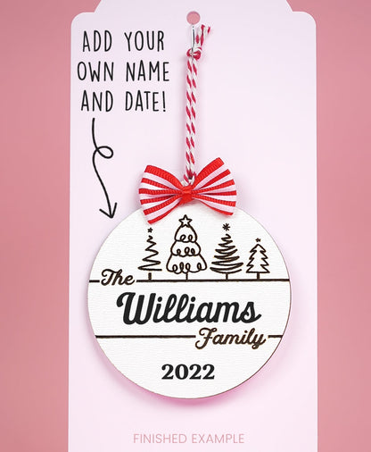 Christmas Tree Family Name Ornament