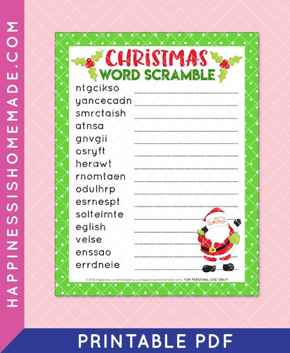 Christmas Word Scramble