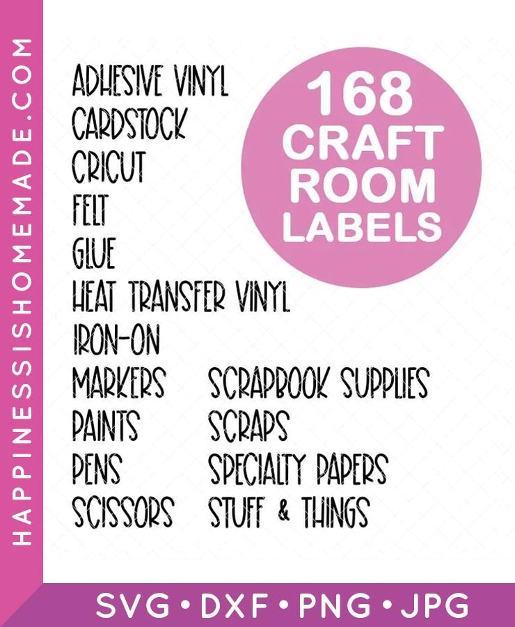 Craft Room Labels SVG