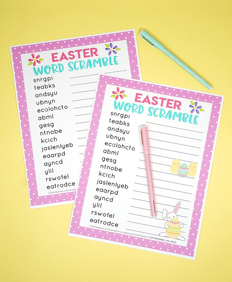 Easter Word Scramble