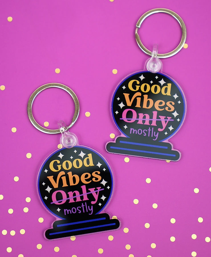 Good Vibes Mostly Keychain