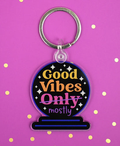 Good Vibes Mostly Keychain