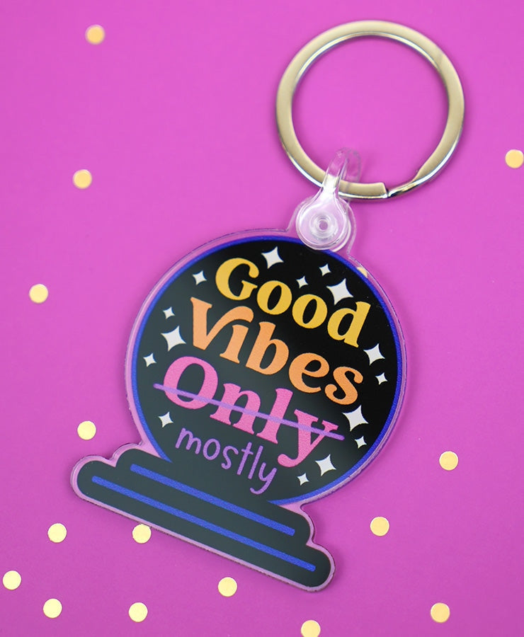 Good Vibes Mostly Keychain