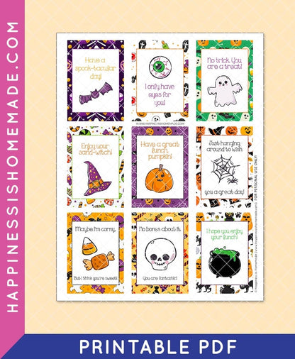 Halloween Lunch Box Notes