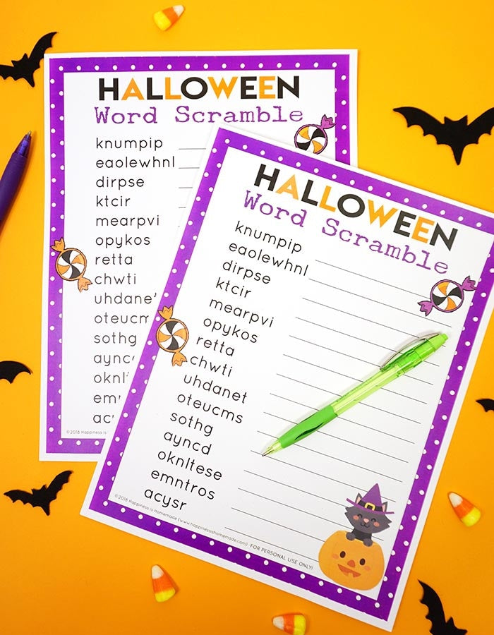 Halloween Word Scramble