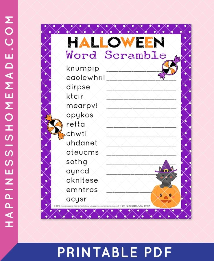 Halloween Word Scramble