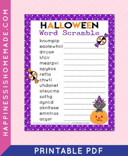 Halloween Word Scramble