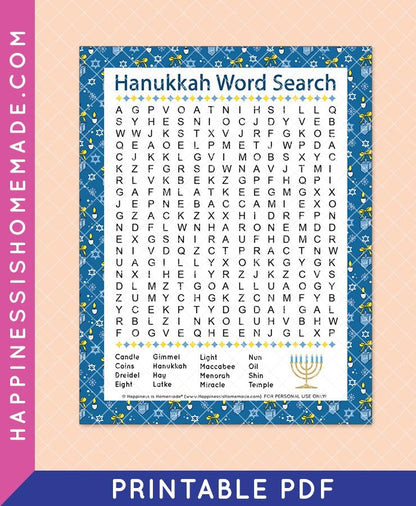 Hanukkah Word Search