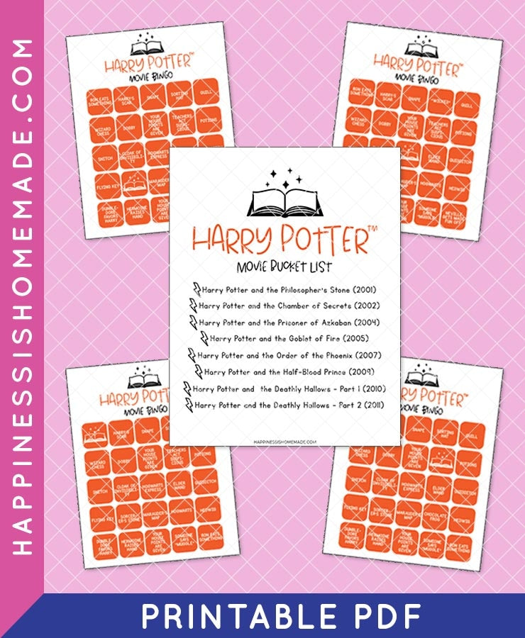 Harry Potter Bingo & Movie List