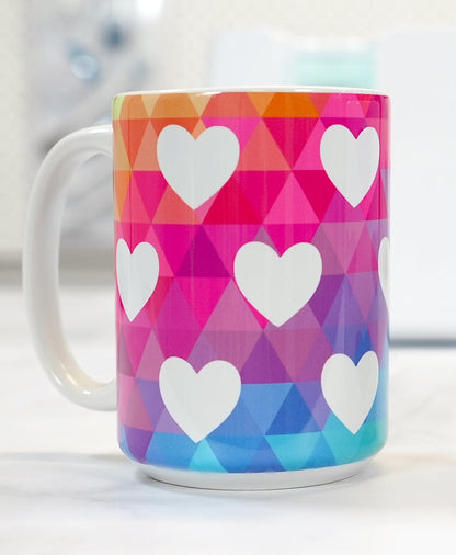 Heart Mug Wrap SVG