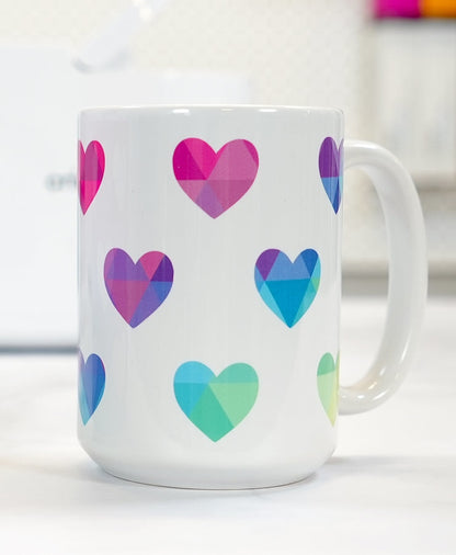 Heart Mug Wrap SVG