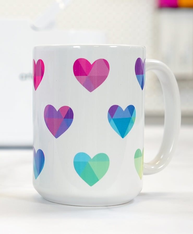Heart Mug Wrap SVG