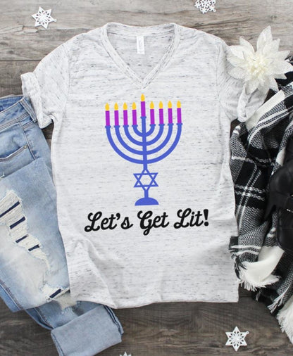 Lets Get Lit Hanukkah Svg Svg File