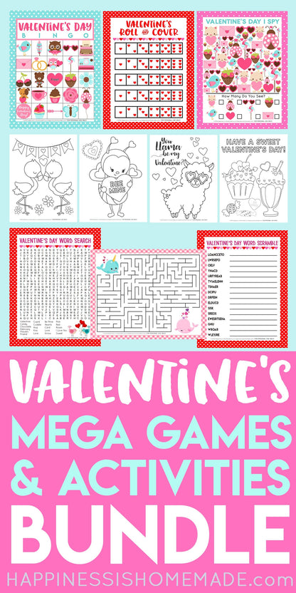 Mega Valentines Day Games & Activities Bundle Printable