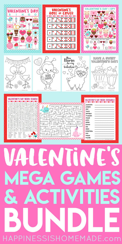 Mega Valentines Day Games & Activities Bundle Printable