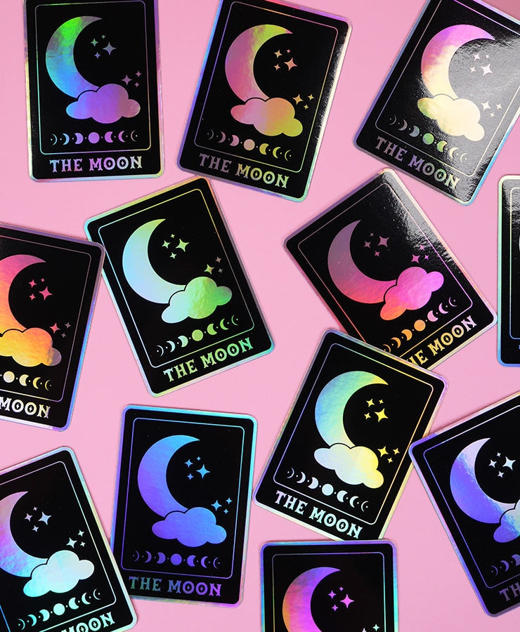 Moon Tarot Card Holo Stickers
