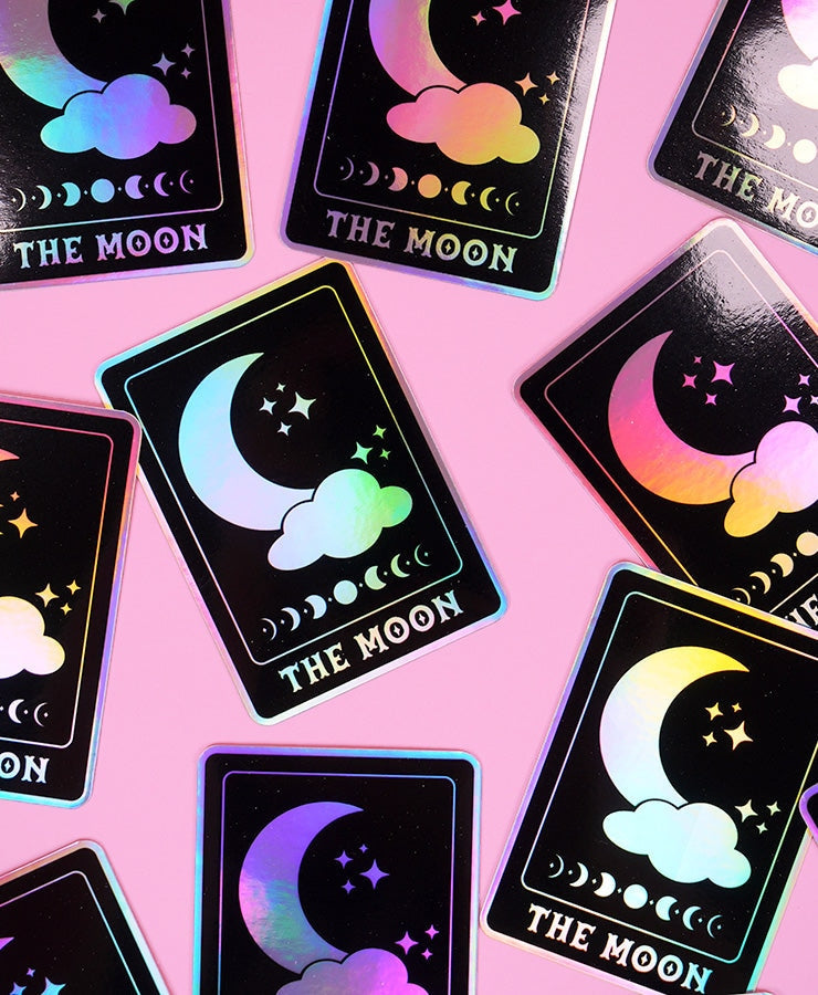 Moon Tarot Card Holo Stickers