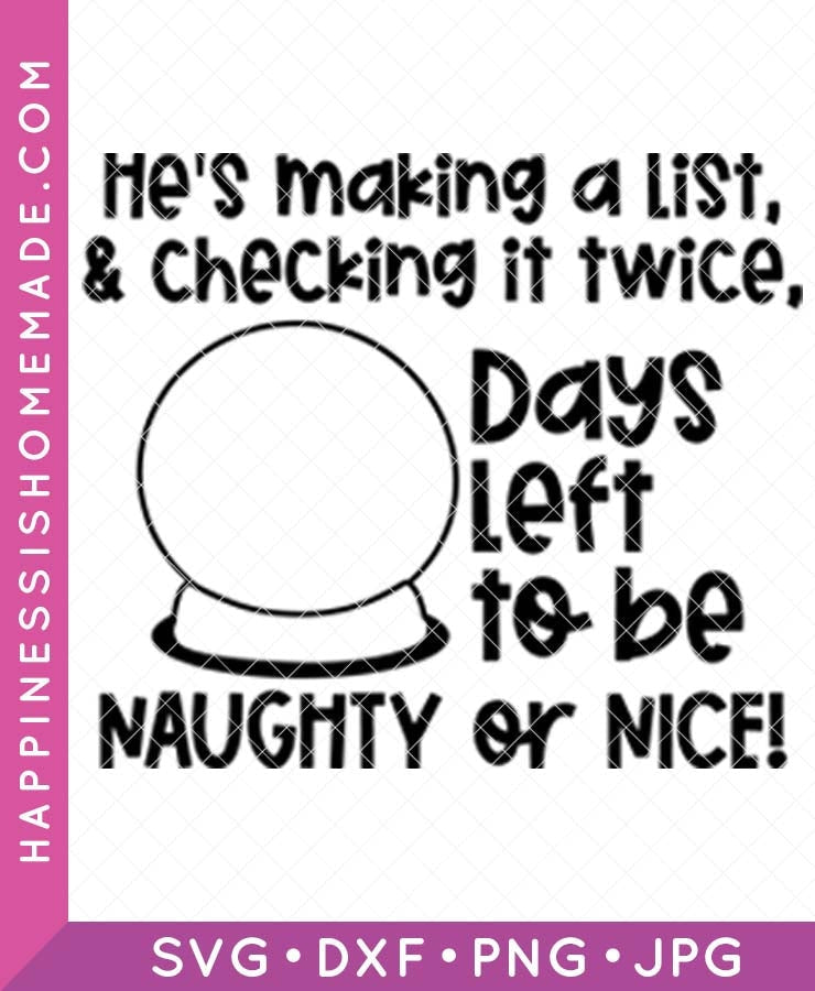 Naughty Or Nice Countdown SVG