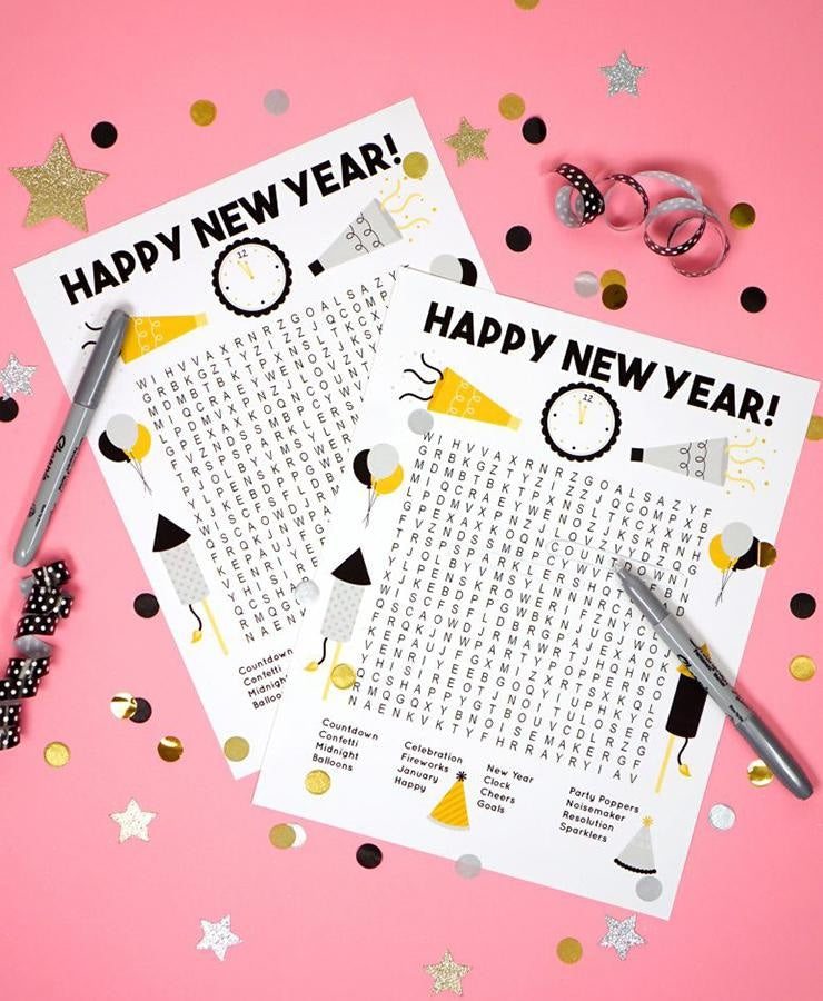 New Years Word Search Printable