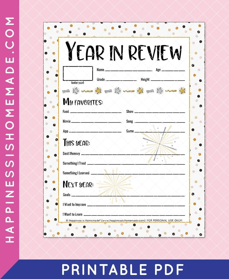 New Year's Eve Year In Review – Happiness is Homemade