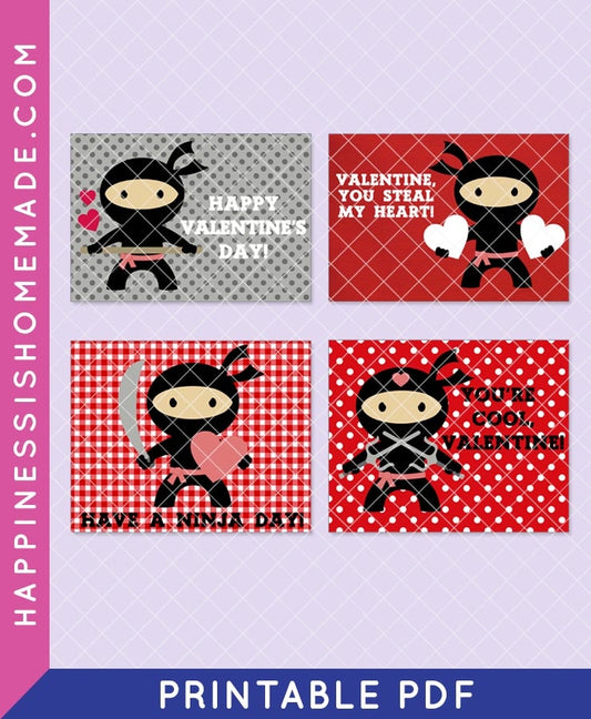 Ninja Valentine's Day Cards