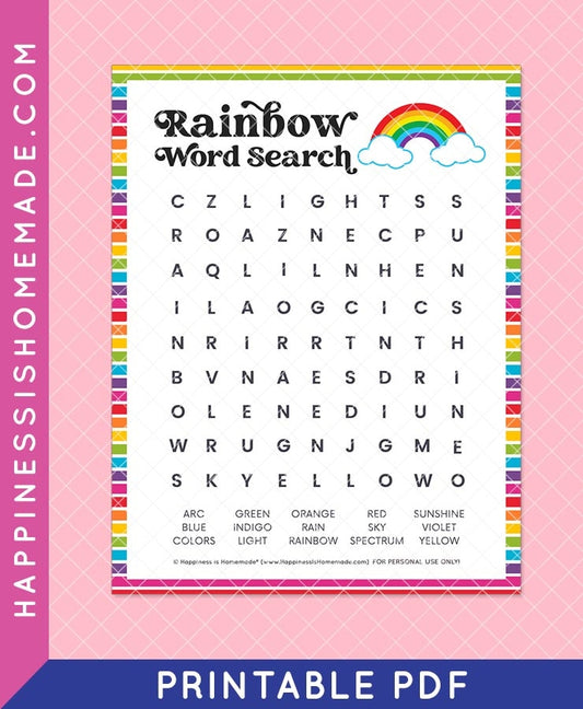 Rainbow Word Search