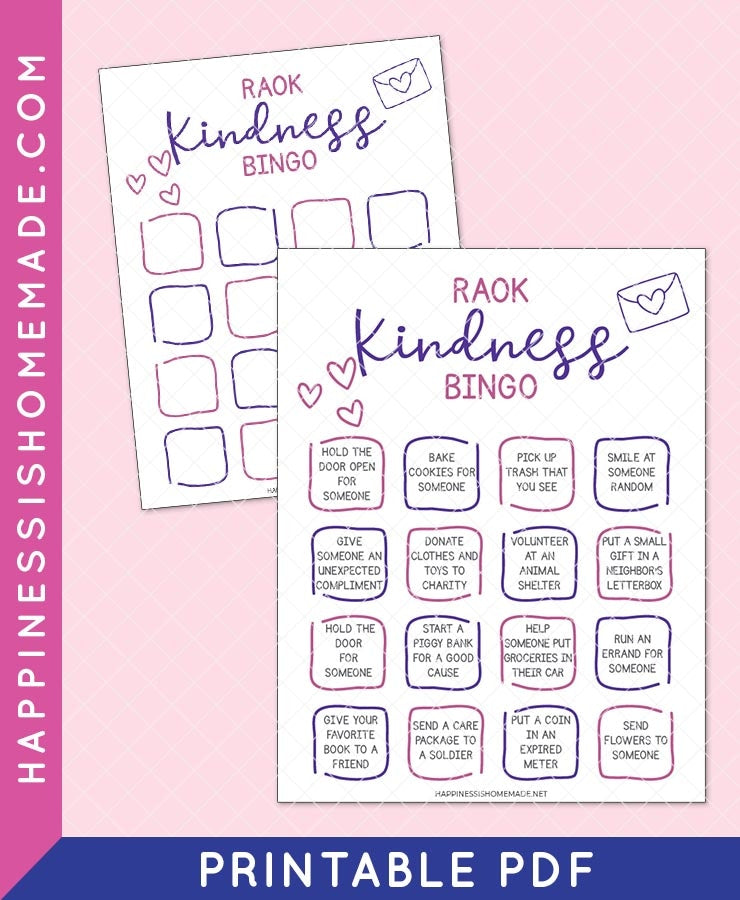 Random Act Of Kindness Bingo – Happiness is Homemade