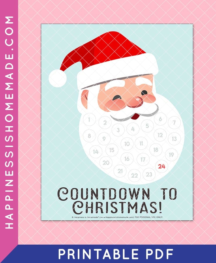 Santa Beard Countdown Happiness is Homemade