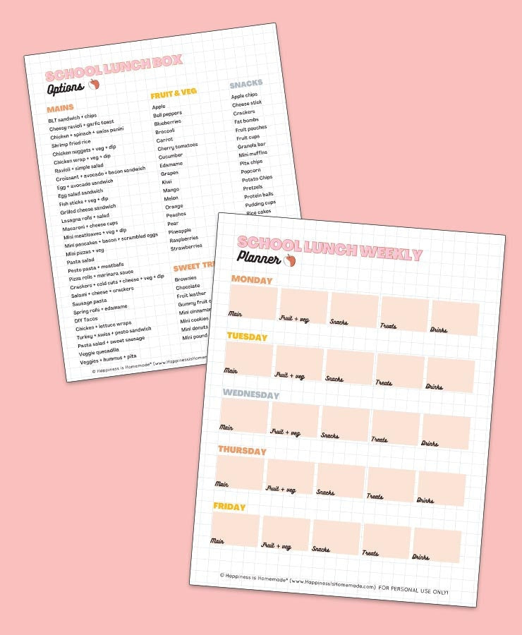 School Lunch Planner