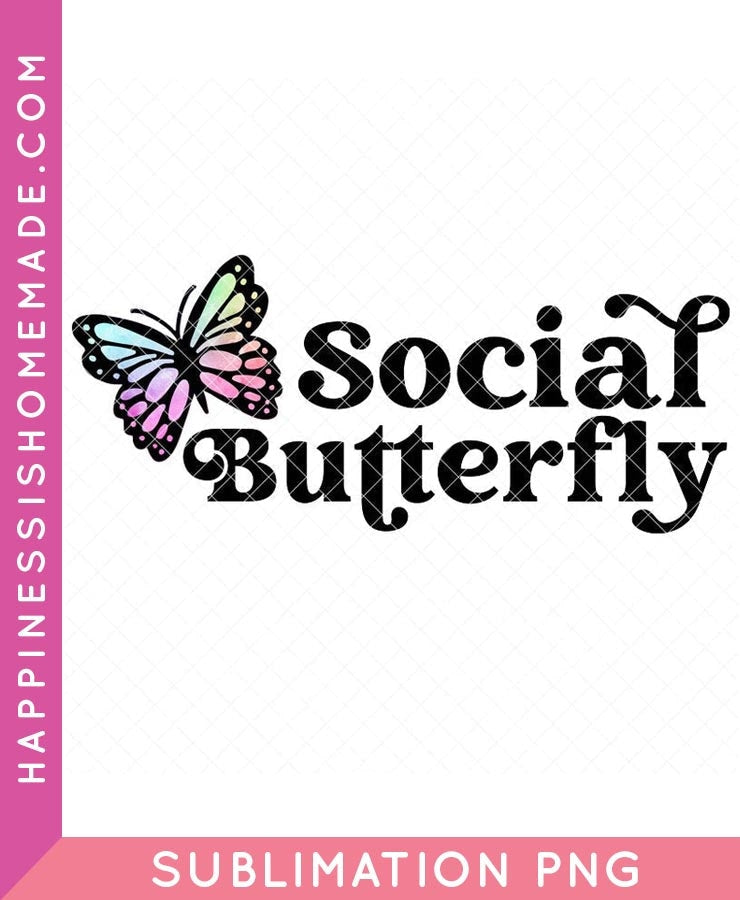 Social Butterfly Sublimation- Rainbow